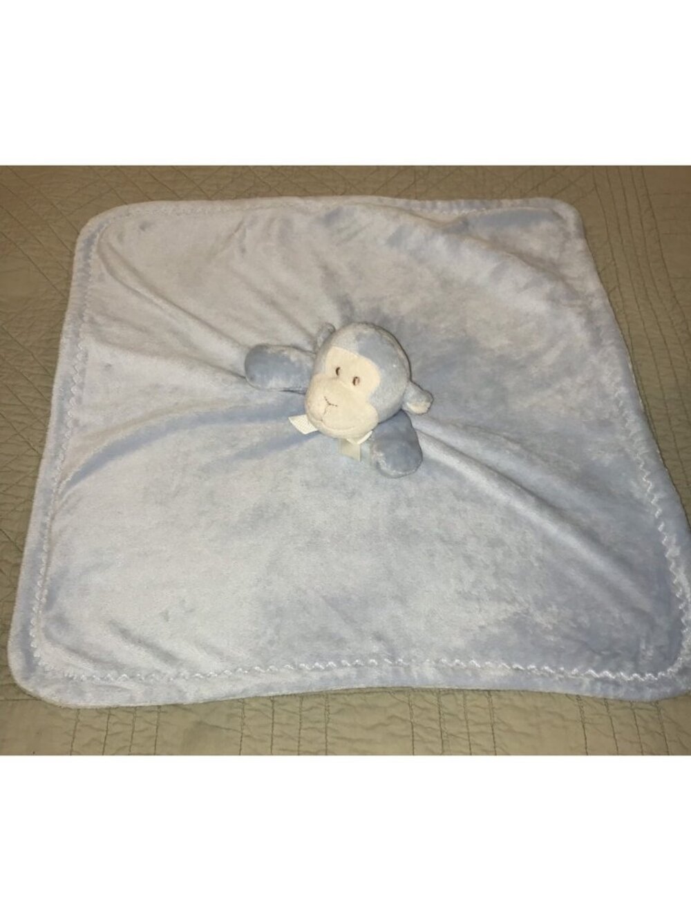 Prestige Baby Baby Monkey Blue Blanket Lovey Security 18.5” x 18.5”